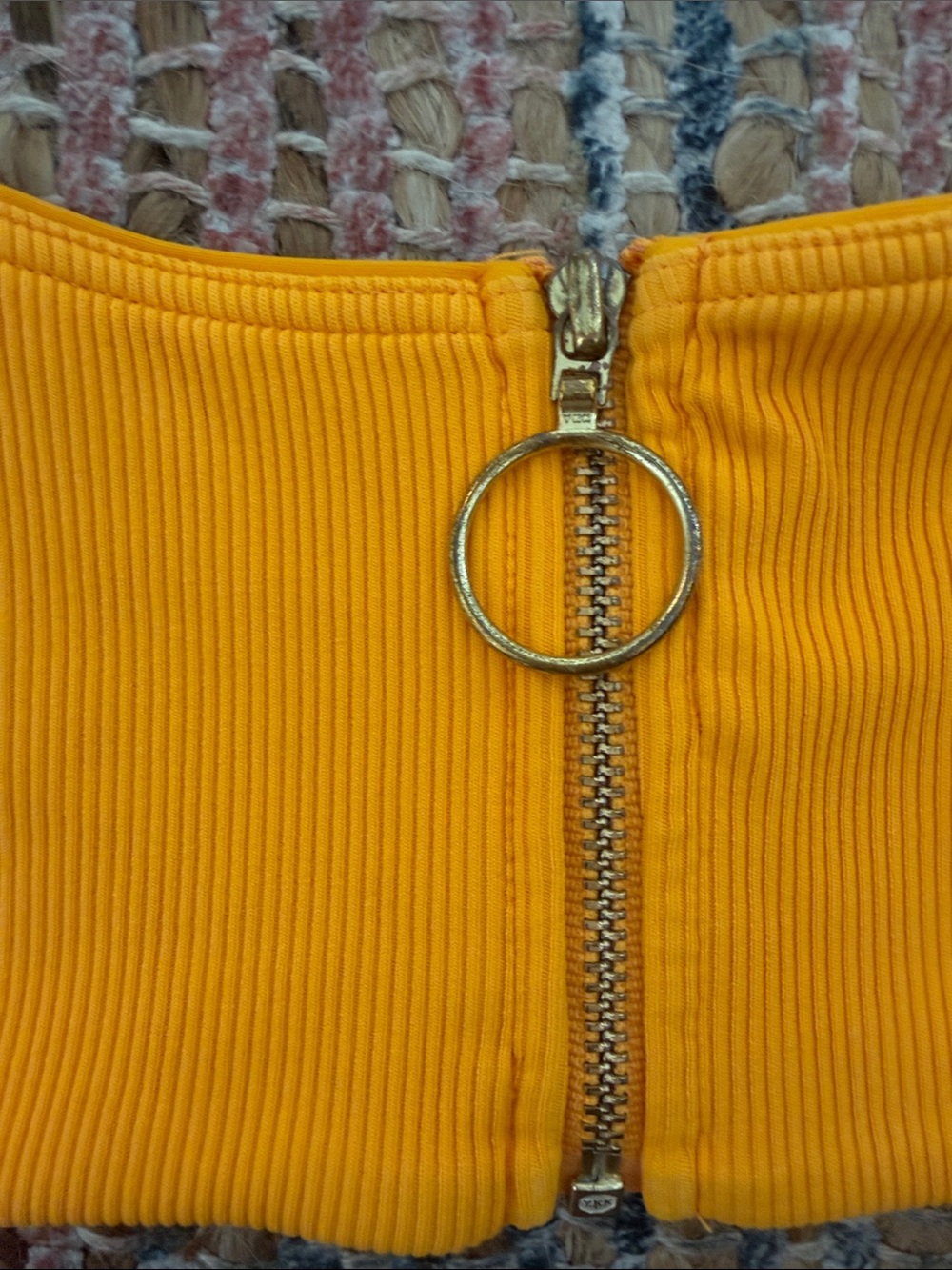 L SPACE Ribbed Zip-Front Bikini Top - Picture 3 of 5